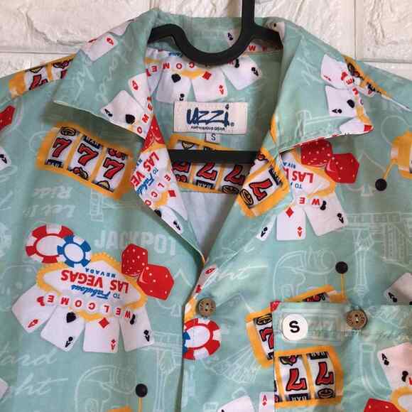 UZZI amphibious gear Welcome to Las Vegas button down shirt mens S - Picture 3 of 8